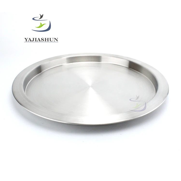 38cm Stainless Steel Food Plates Round Shape Fruit Tray Metal Dessert Plate Tray Wedding Cake Stands