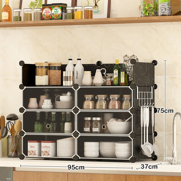 Hot Sale Convenient Cabinet Style Free Standing Kitchen Storage Racks