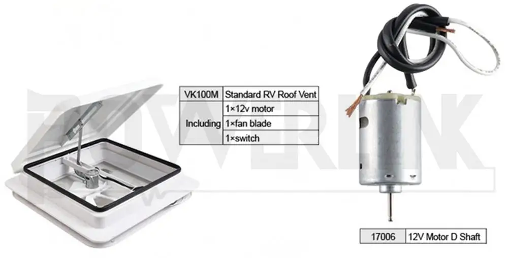 VK100M RV roof vent fan with motor 350x350mm 14inches RV skylight fan Camper Caravan skylight vent fan
