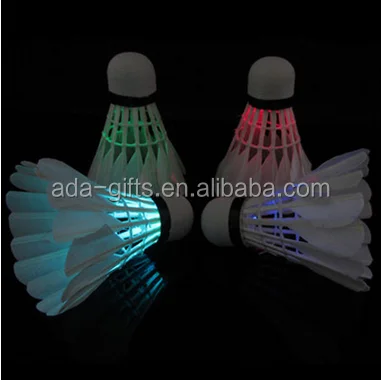 PU Cock flashing lighted badminton Shining Duck Feather Shuttlecock