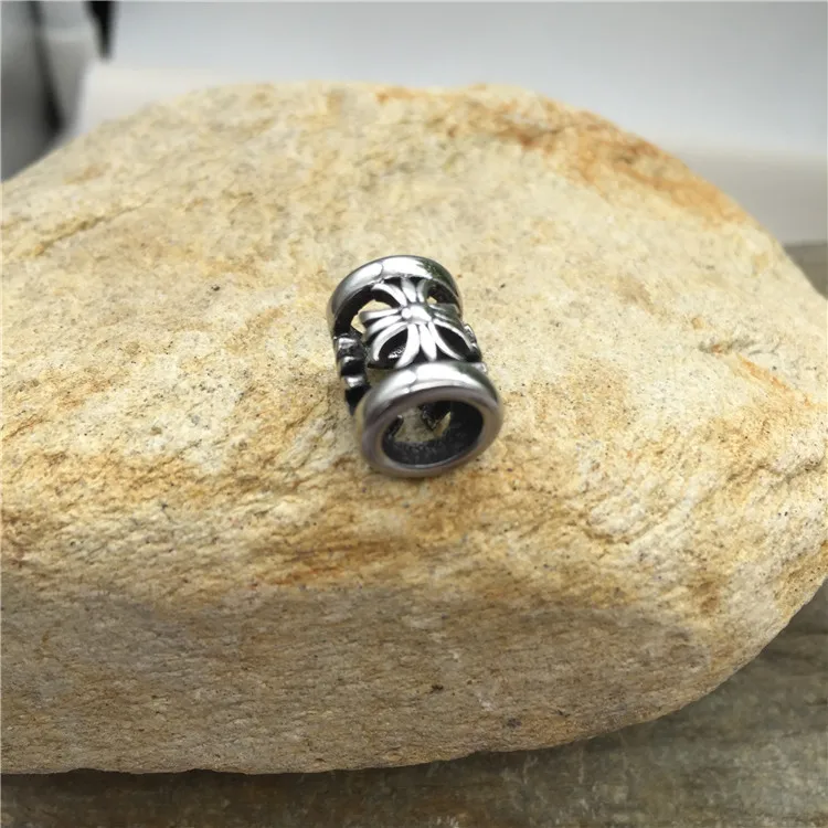 Китайская фабрика, красивые стильные металлические бусины из нержавеющей стали 316L с отверстием 6 мм