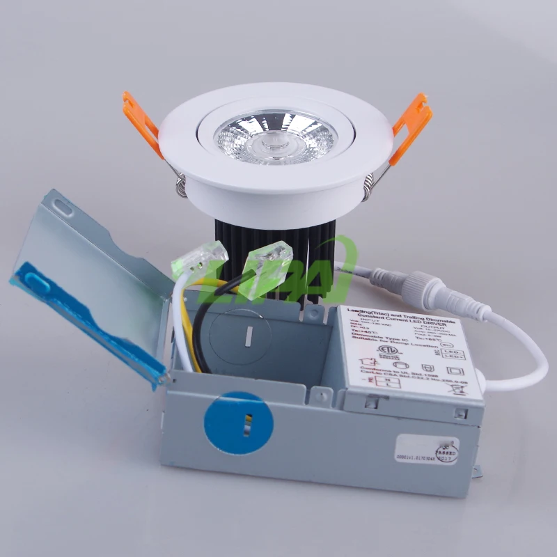 3inch 7W Dimmable Recessed LED COB Downlight with ETL ES approved CCT Changeable 1800k2000k3000k CRI90 IP44 980lm