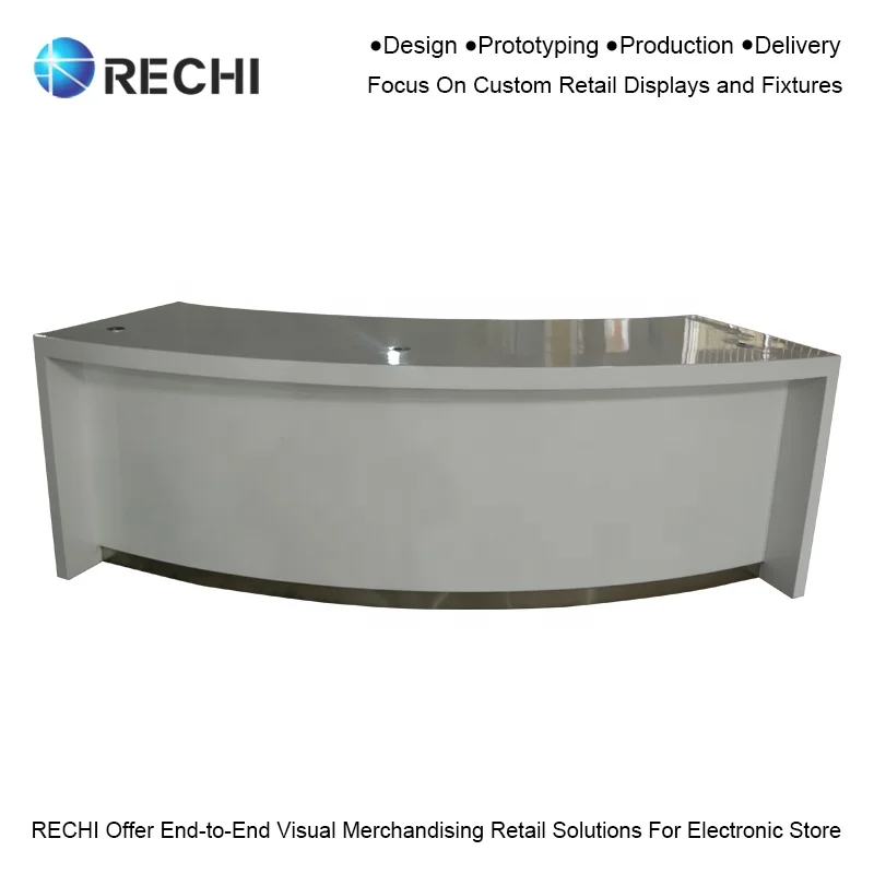 RECHI Custom Wooden Maintenance Table and After Sales Service Counter With Light Sign for Retail Mobile Phone Store