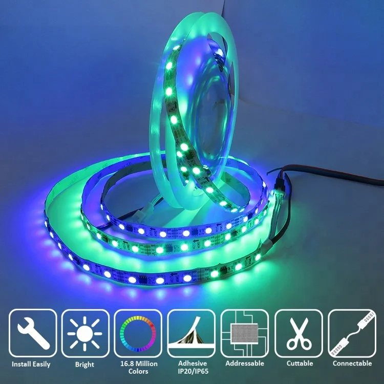  Гибкая светодиодная лента WS2811 5050 WS 2811 SM 16703 UCS 1903 Pixel DC12 10 мм полноцветная RGB 60 144 светодиодов