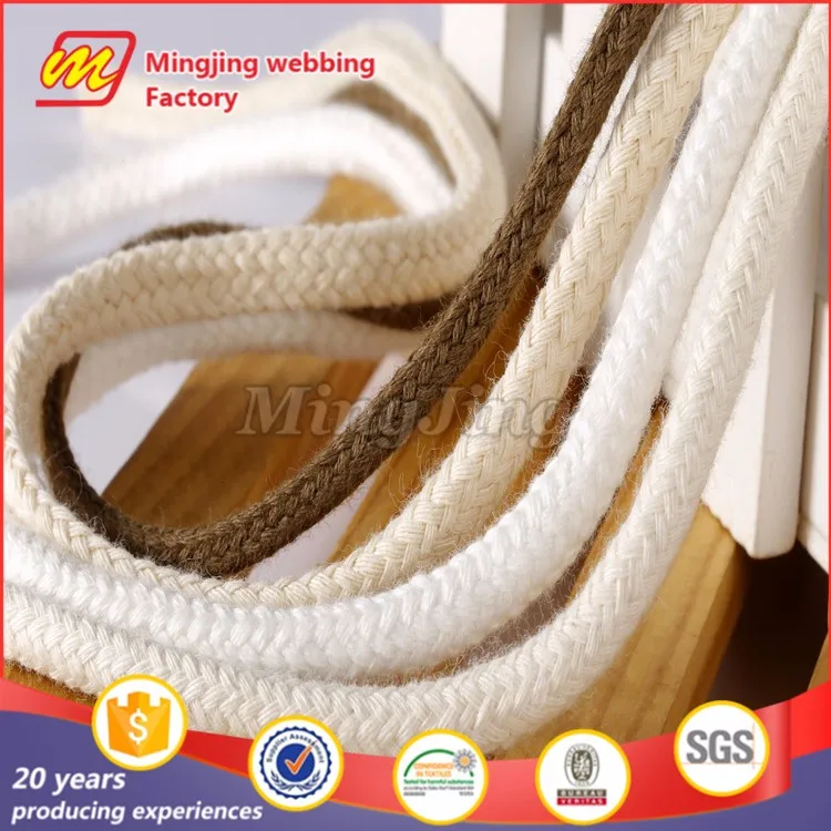 Manufacturer Direct Sell Colored  Cheap Wholesale Twisted  Organic Cotton Rope 3 Strand Soft Thick Braided Cotton Rope
