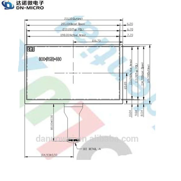 Factory directly sale tft lcd module 9 inch 800*480 vga input for tablet PC