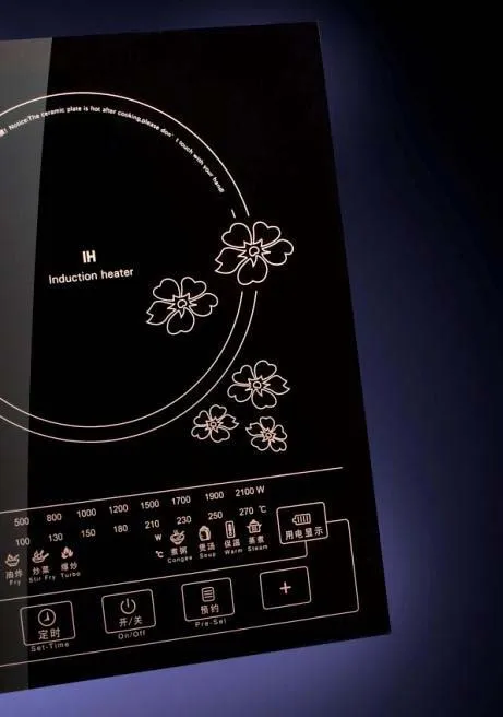 
2018 KANGER black silk printing ceramic glass top for induction cooker plate 