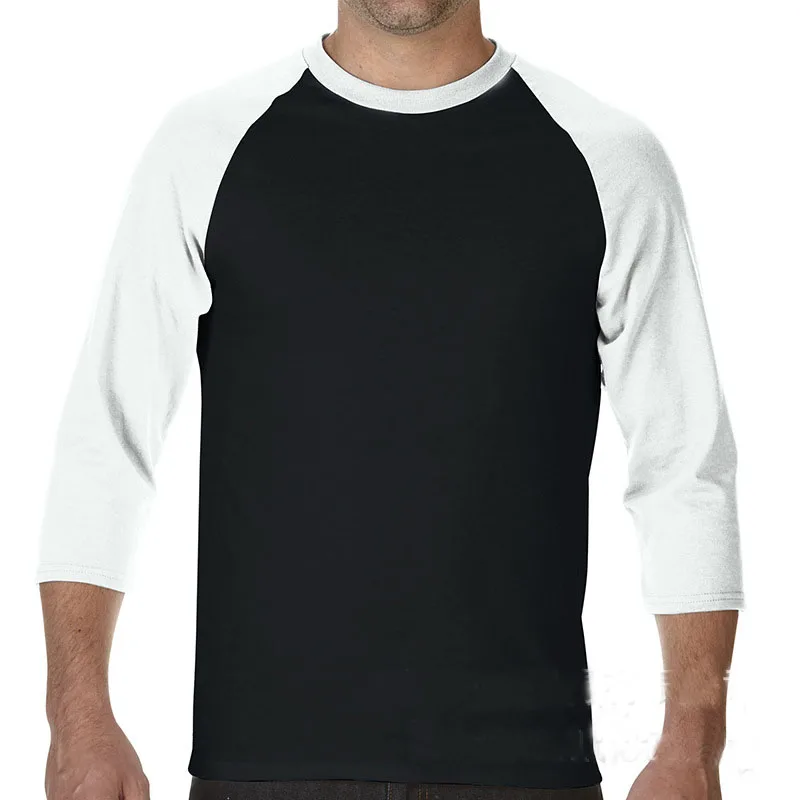 Custom logo design men t-shirt blank plain wholesale raglan sleeve t shirt