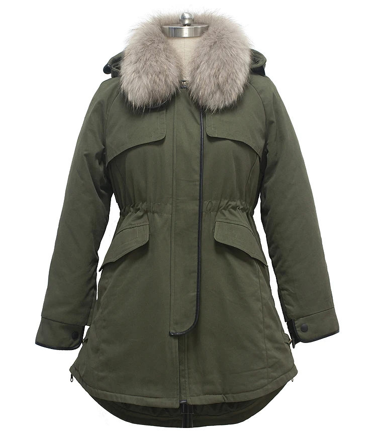 
2020 Winter Women Military Waterproof Faux Fur Hooded Parka Coat 