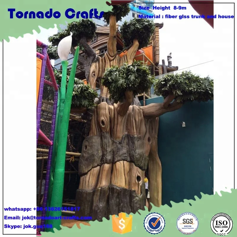 newest design China supplier large outdoor wooden hotel artificial tree house for sale