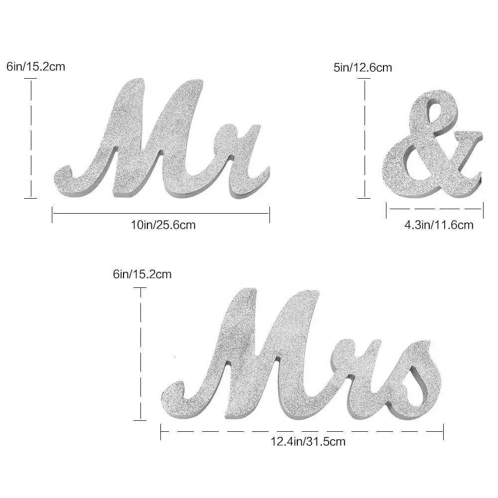 
mr & mrs large wooden alphabet letters for Wedding Table Decorations 