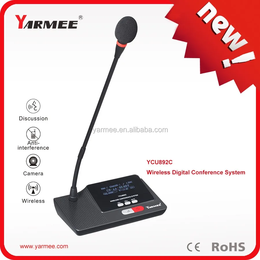 Rechargeable wireless video conference systemconference microphone delegate unit chairman unit YCU892C/D