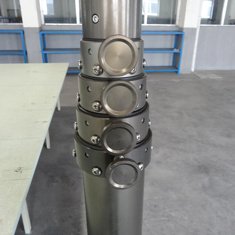 
hand pumped portable lighting pole light weight telescopic pneumatic mast 