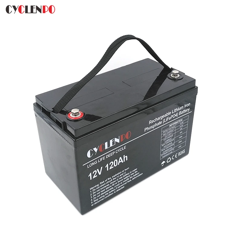 Factory direct supply deep cycle lithium lifepo4 12v 120ah battery pack for ev rv