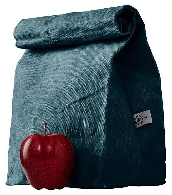 
Newest Factory OEM Lunch Bag Waxed Canvas Waterproof Durable Biodegradable Blue.Brown Gray For Men, Women & Kids 