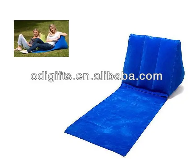 Inflatable Flocked Triangle Backrest Pillow For Camping