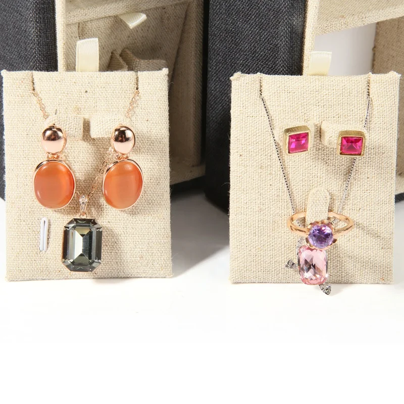 High quality linen material jewelry look at the pallet bracelet ring earrings display tray
