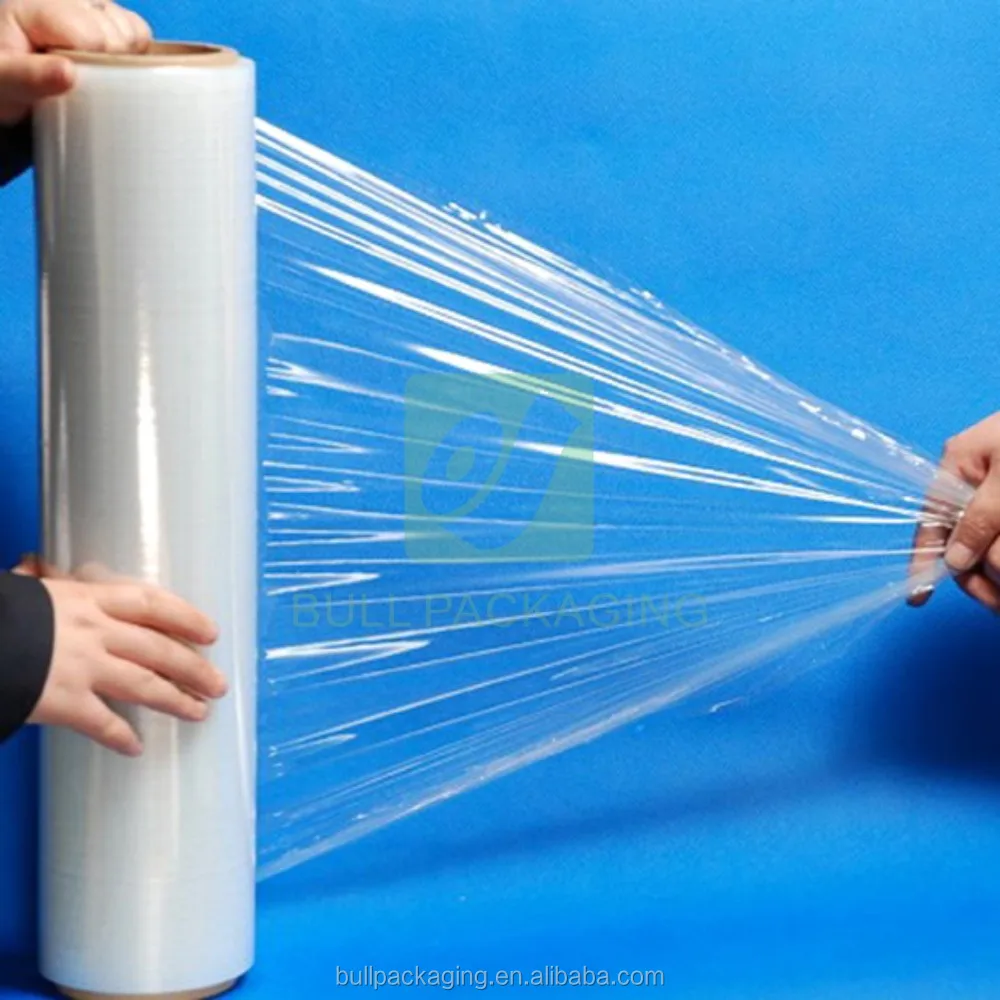 China Factory Price High Quality Customized Pallet Polyolefin LLDPE Cast Hand Stretch Film Roll Wrapping Film