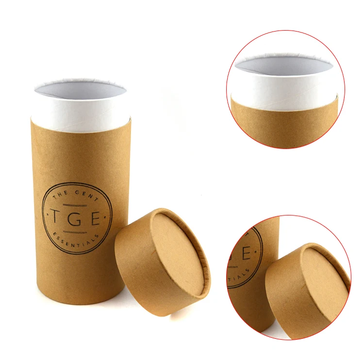 luxury custom printed paperboard perfume canisters kraft paper canisters