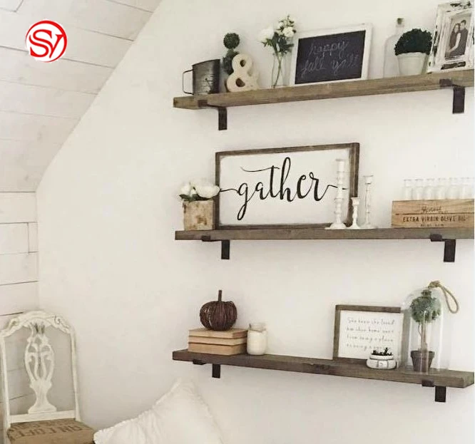 Wall Shelf Rustic Reclaimed Wood Floating Home Decor Decorative Storage Display