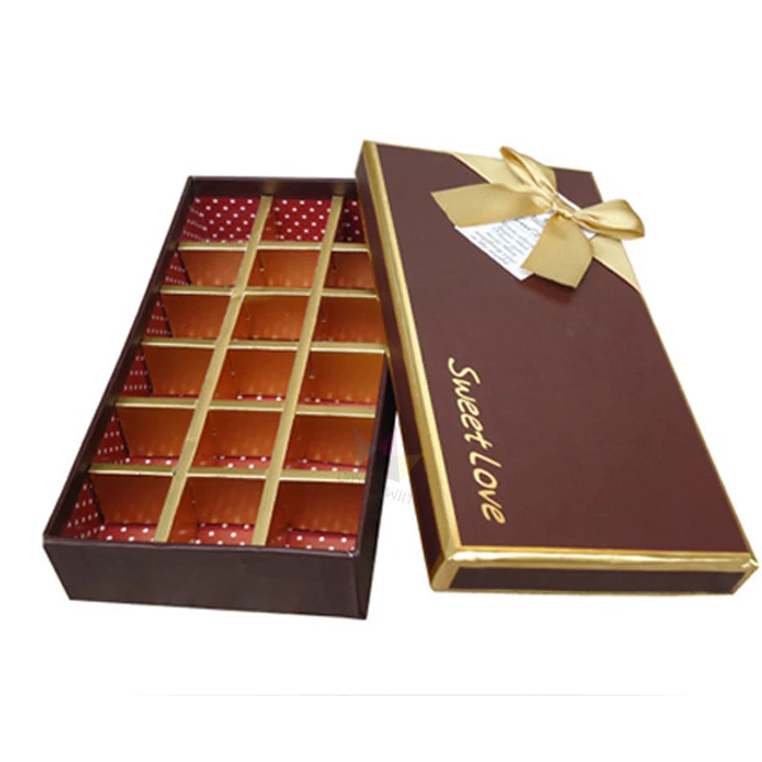 Empty luxury handmade chocolate box with custom logo