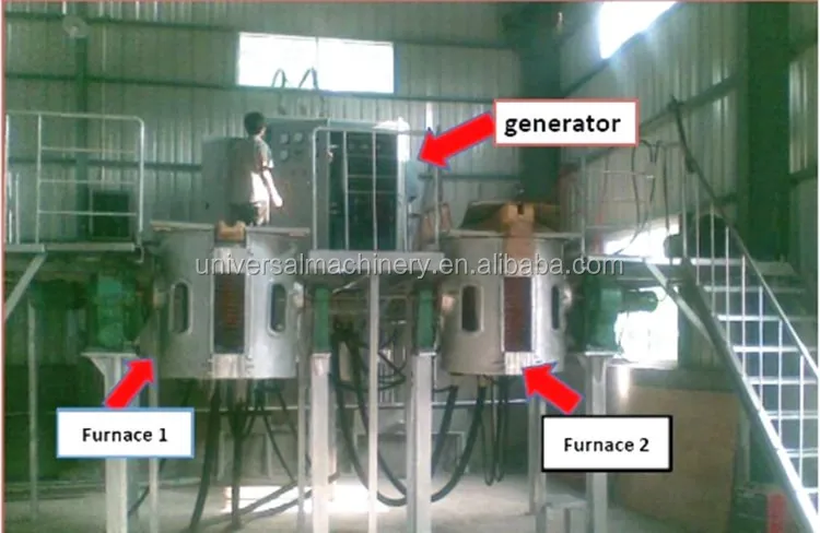 1T Induction Melting Furnace for steel iron copper brass aluminum