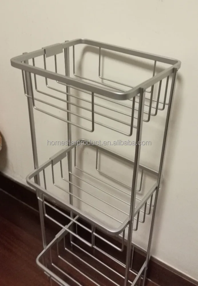Tension shower caddy and tension pole caddy and bamboo corner caddy and Aluminium bath corner rack, 3 tiers corner shelf