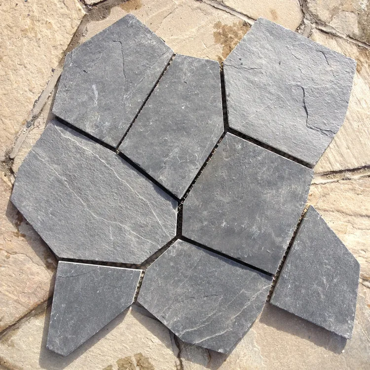 
Natural black slate stone flagstone paving brick tiles flooring stone paver for sale FM-GB18 