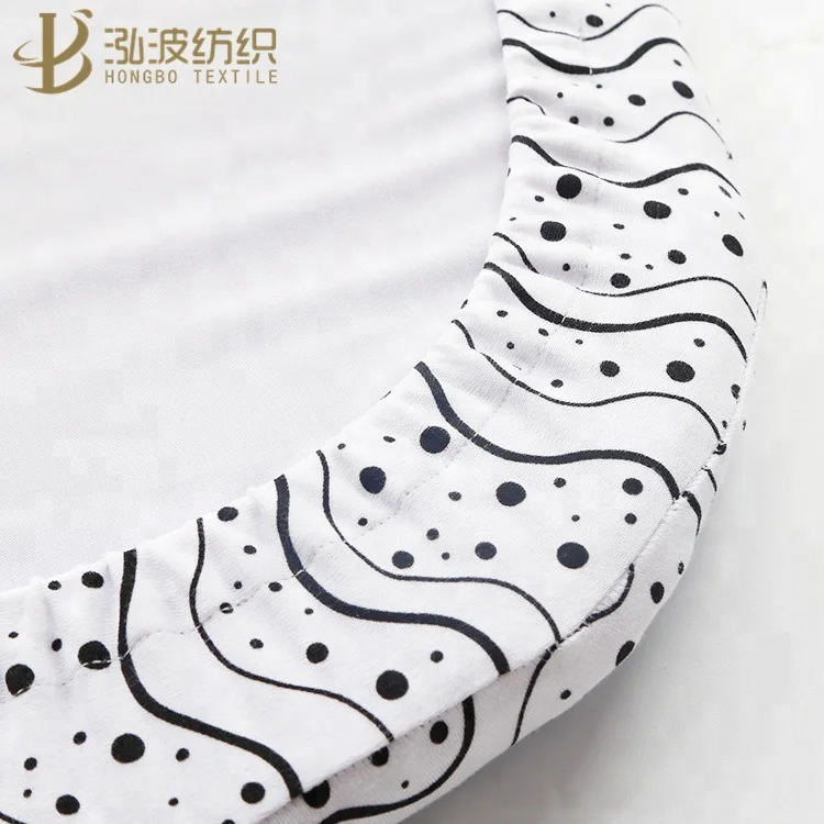 
Wave Jersey Cotton Mini Baby Fitted Crib Sheet 