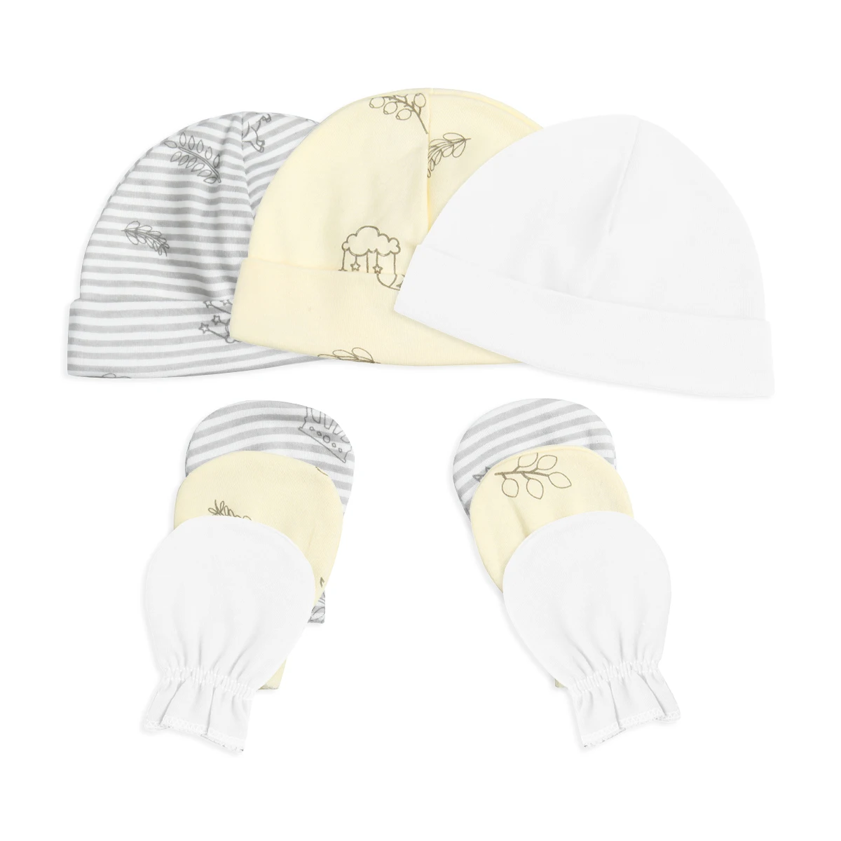 С защитой от царапин варежки и милые носки для новорожденных, одежда для маленьких девочек, красивая детская шапка