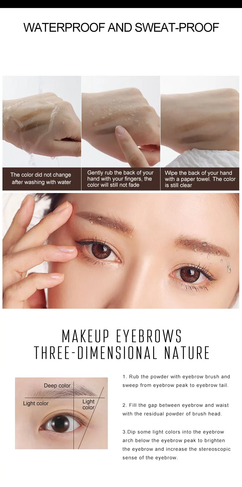 Eyebrow Powder 2 in 1 Eyebrow Makeup Brow Pressed Powder Eyebrow Powder Palette