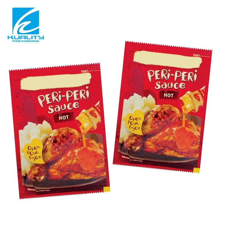 Color Printed Food Grade Leakage-proof Plastic Laminated Aluminum Foil Heat Seal Tomato Paste Sauce Sachet