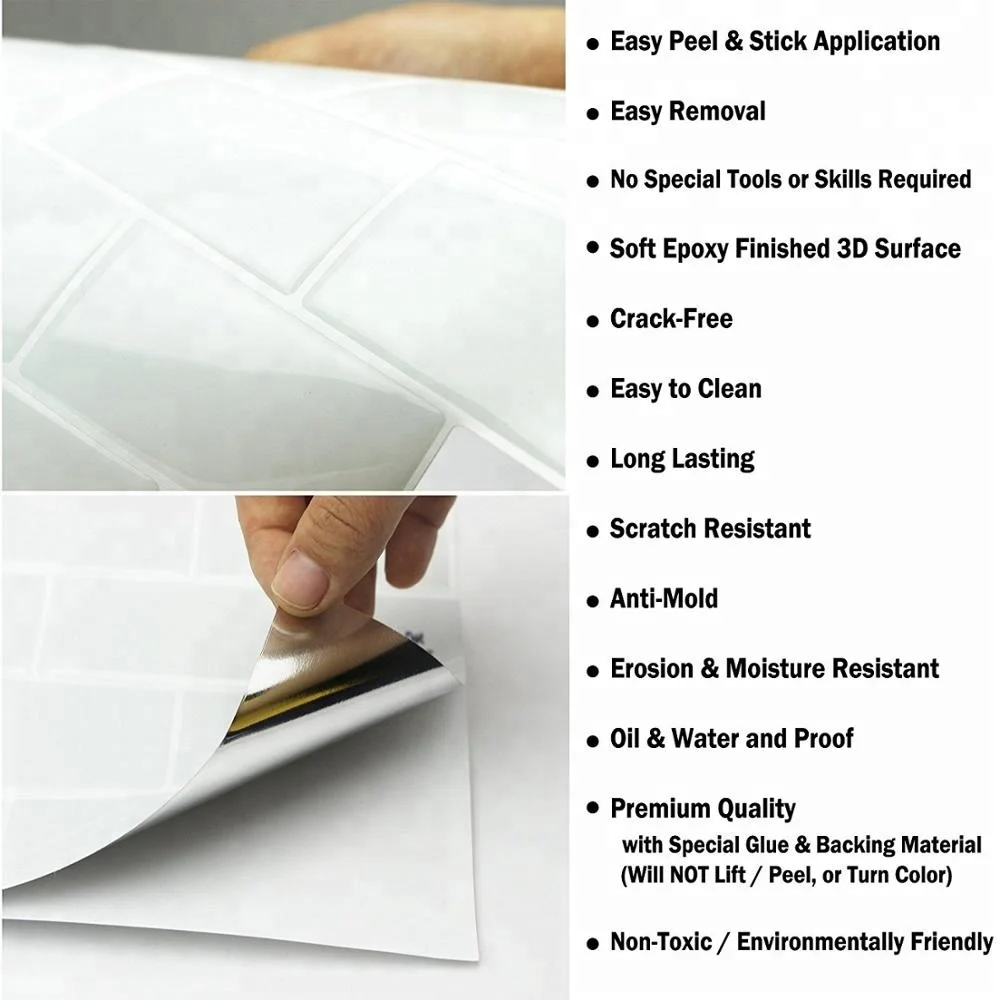 Factory Wholesale Subway Tile Peel And Stick Backsplash Tile Sticker For The Camper And RV Self Adhesive Mosaic