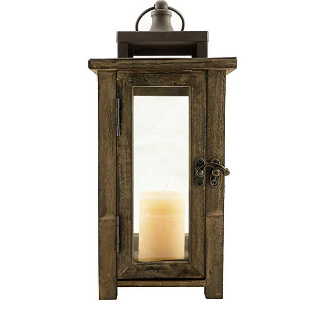 Christmas decorations use rustic grey wooden lantern ,Candle holder