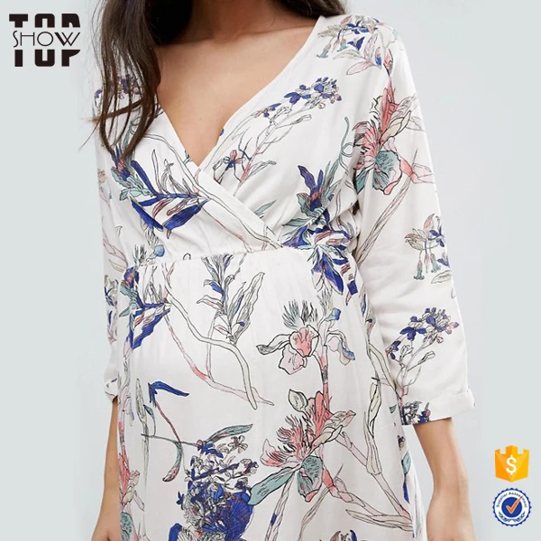 Maternity pregnancy clothing beautiful wrap front african print maternity dresses