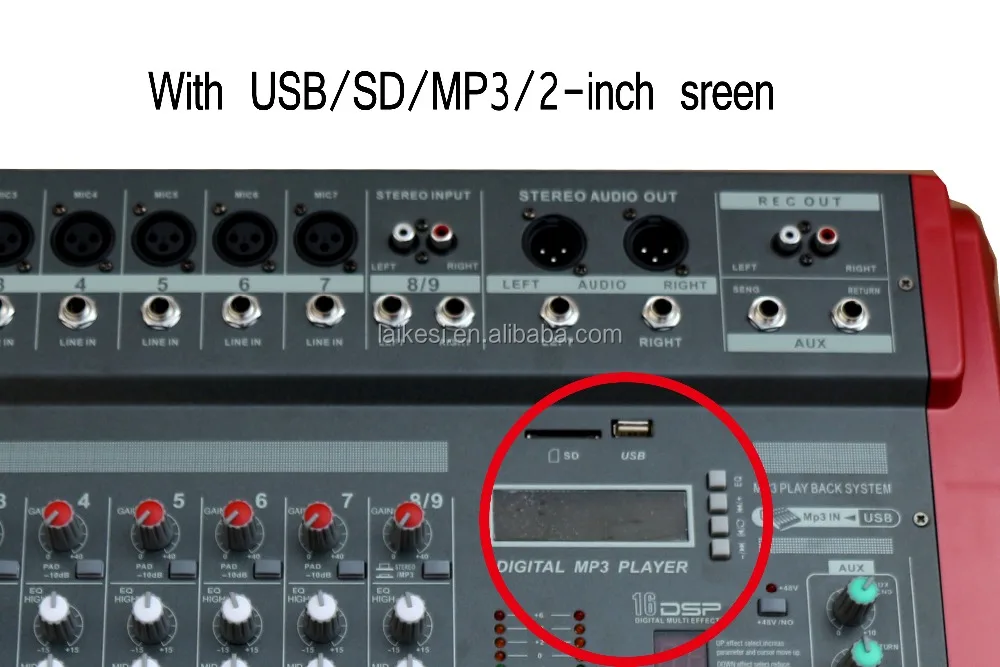 DMR806D LAIKESI music mixer for speaker dj Mixer Controller with amplifier power 8channels