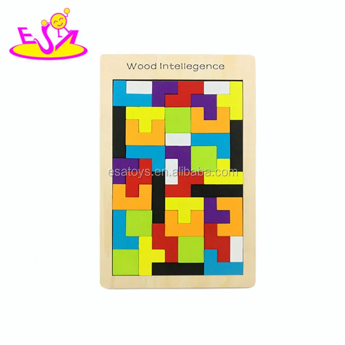 high quality educational toy wooden brain blocks puzzle for children W13A102