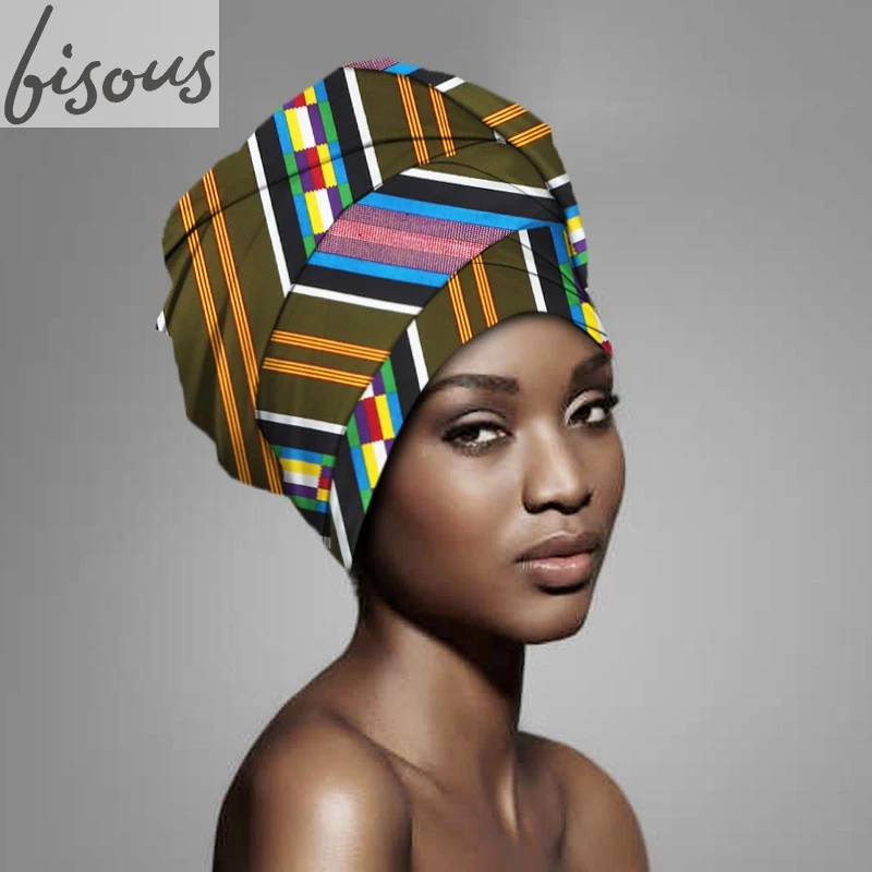 
Fashion tribal print Dashiki cotton Ankara bandanas easy print Elastic African Silk Headwrap 