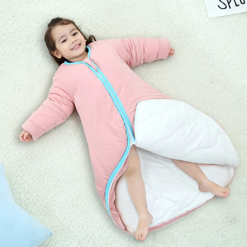 
Adjustable Baby Infant Cotton Blankets Sleeper Gowns Toddler Wearable Blankets Long Sleeves Warm Sleeping Bags 