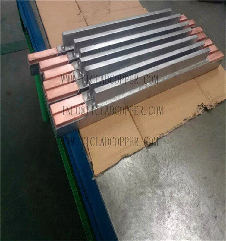 Titanium clad copper bar / clad bar for hydrometallurgy/ copper clad stainless steel sheet plate for eletrowinning  refining
