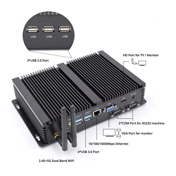 
I5 4200U 2 RS232 Office Computer Mini Desktop Computer 