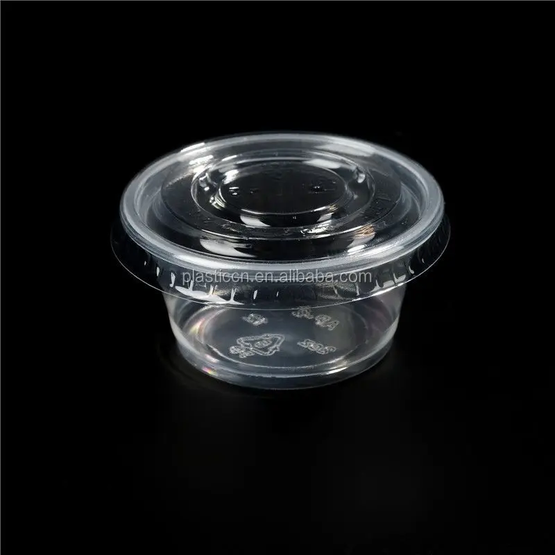 80cc clear Sauce Container Disposable Cups with Lids/ Espresso Cups with Lids/ 2oz Portion Cup Souffle Cup