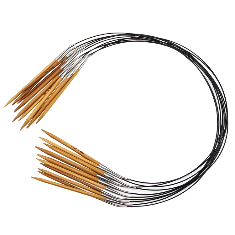 Durable In Use Wholesale DIY Round Circular Wood Bamboo Knitting Needles Sets For Hand Knitting Yarn