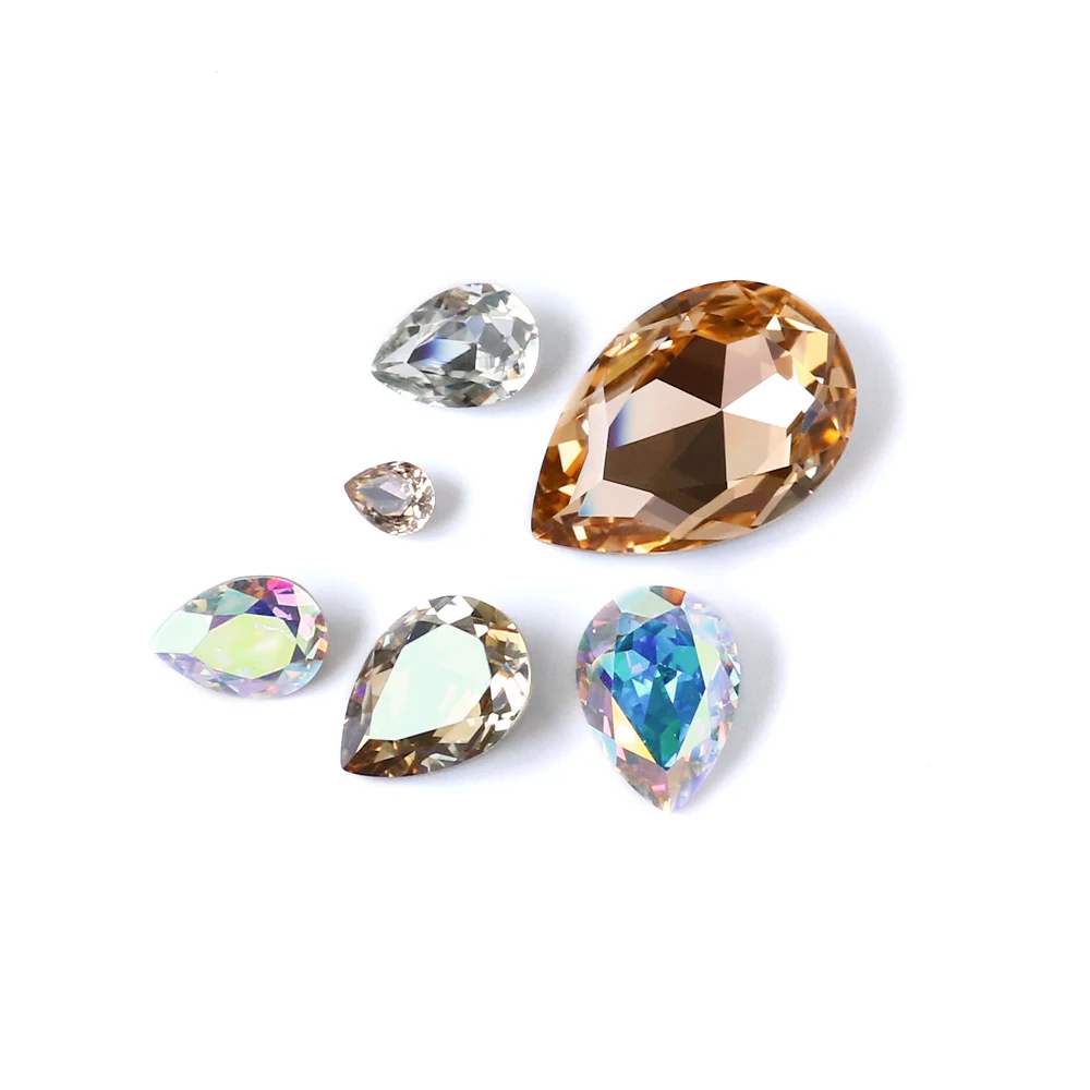Разноцветные кристаллы в форме капли, модный камень для изготовления ювелирных изделий