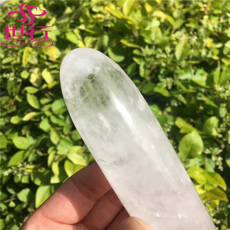 Bulk Natural Clear Quartz Crystal Dildo Yoni Healing Crystal Massage Wand For Women
