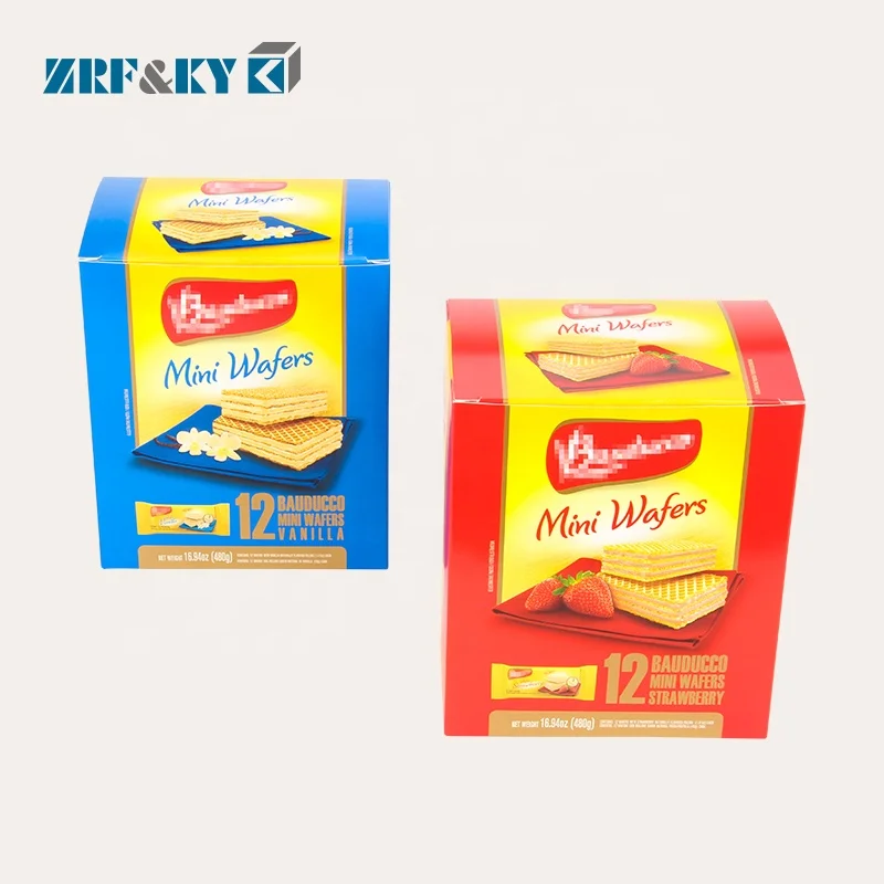 Пользовательские печатные пищевые картонные бумажные вафли для печенья, пищевые упаковочные коробки
