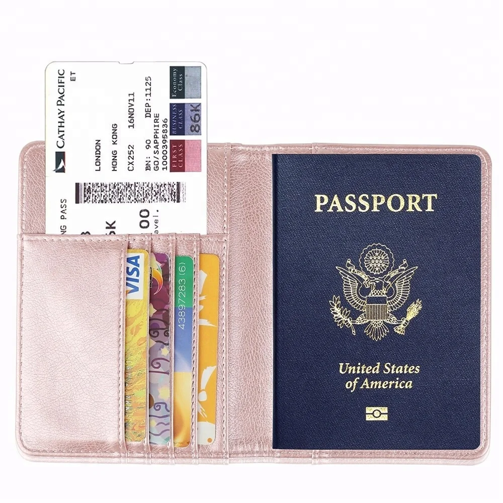 Custom personalized travel passport wallet blank portable genuine leather passport holder