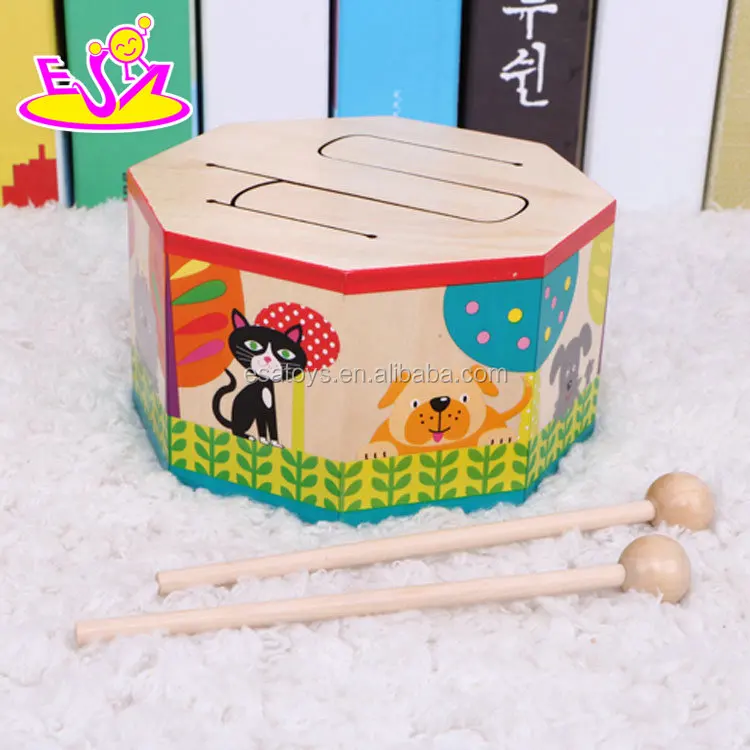 
New hottest marching band toys wooden baby drum set with music W07J041 