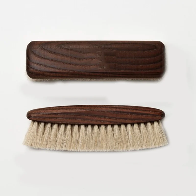 Hot selling wooden handle clean horse hair best shoe brush soft