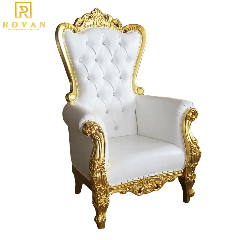 Wholesale groom and bride chairs wedding white throne chair for queen and king